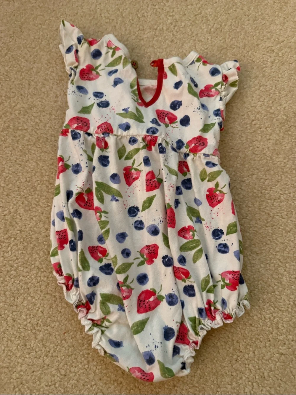 Burt's Bees White Baby Fruit Romper 3-6 month